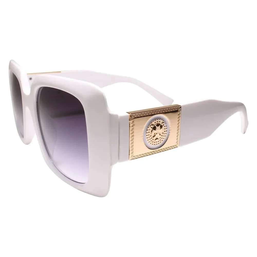 Look Rich Bling Famous Clubbing Hip Hop Rapper Style White Square Sunglasses